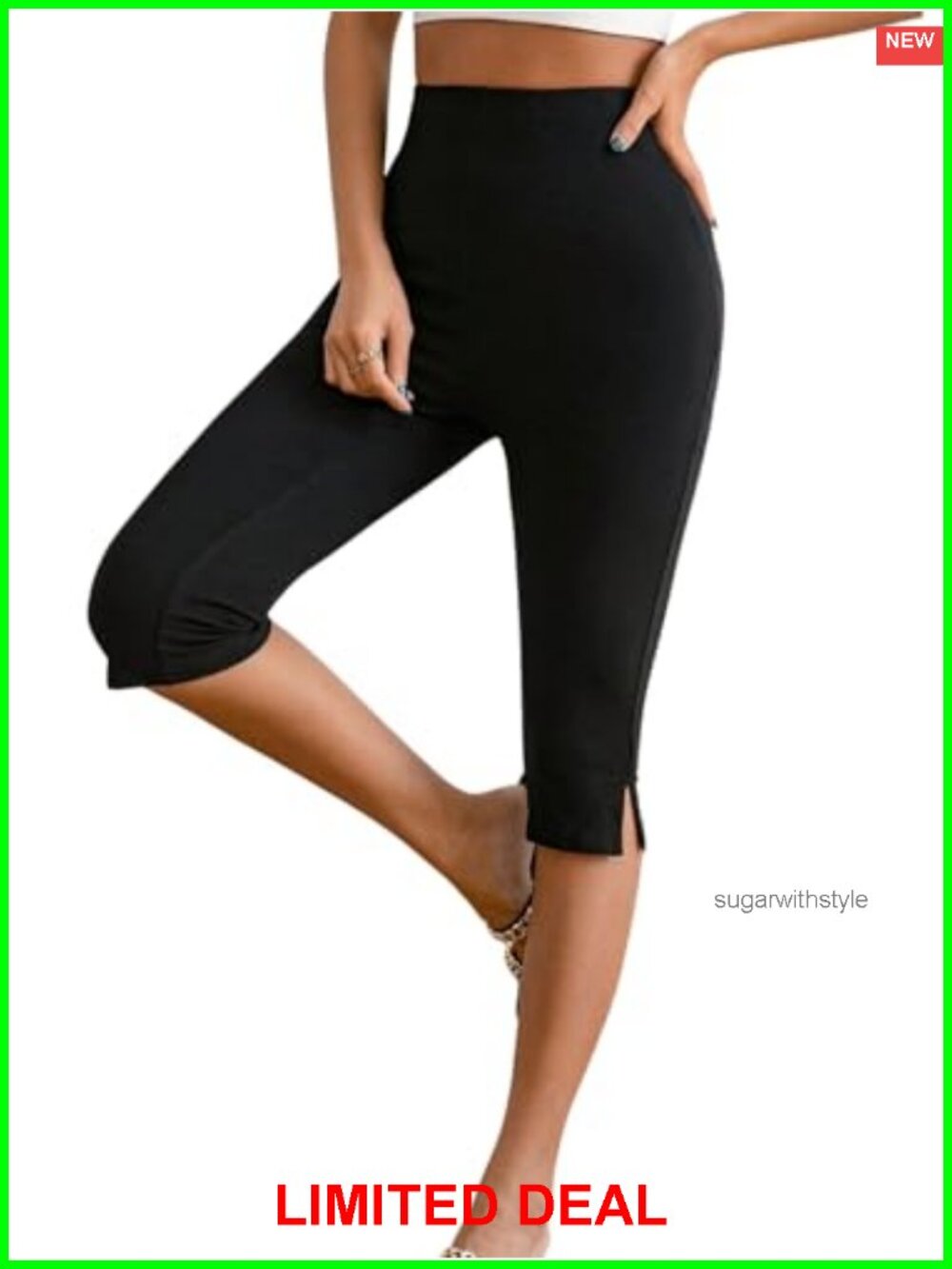 High Waisted Capri Leggings Women Knee Length Yoga Pants